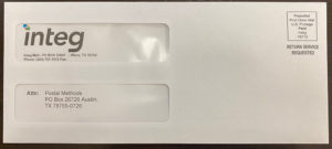 A regular postal envelope